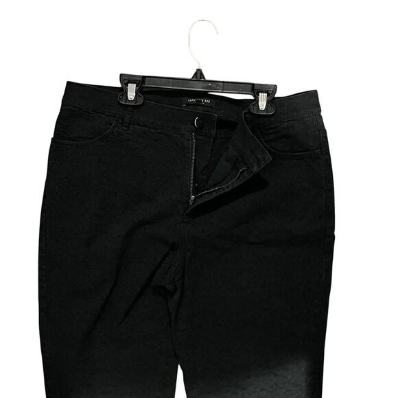 Lafayette 148 Black Stretch Textured Slim Pants Tapered Leg Women’s Size 10 - Picture 6 of 9